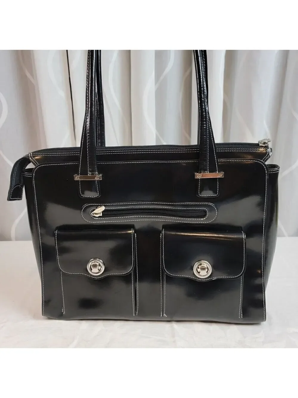McKlein Verona Leather Laptop Briefcase
